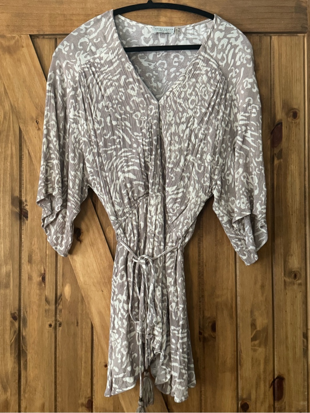 Dress Forum Taupe & White Printed Romper